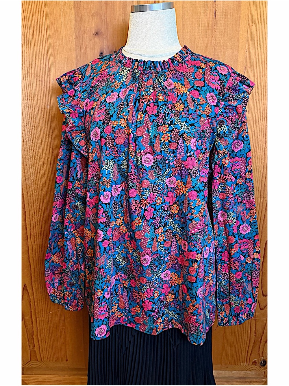 J. Crew x Liberty Ciara Ruffle Shoulder Cotton Blouse - Picture 2 of 6